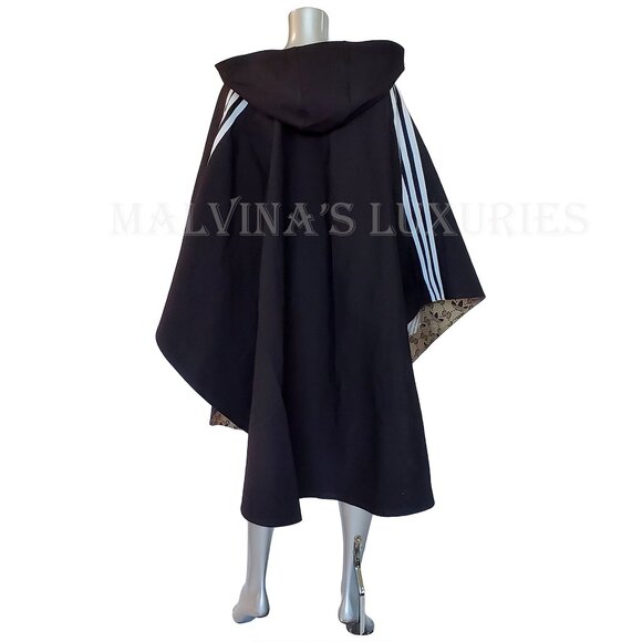 GUCCI ADIDAS X CAPE COAT TREFOIL G LOGO REVERSIBLE HOODED UNISEX PONCHO sz M - Picture 12 of 16